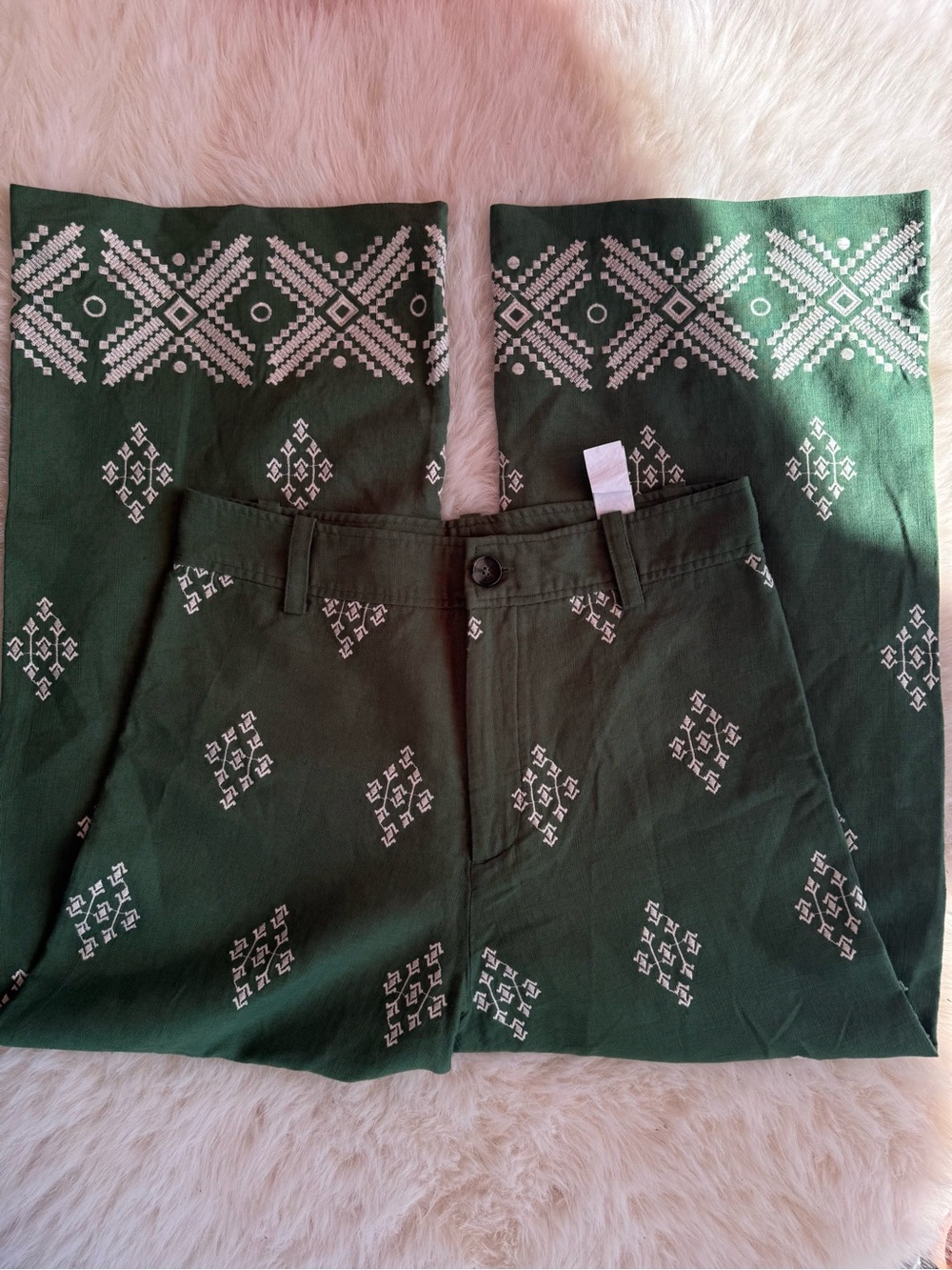 Zara Women’s Green Patterned Casual Pants